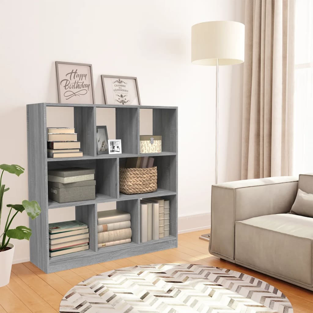 Libreria Grigio Sonoma 97,5x29,5x100 cm in Legno Multistrato | homemem39
