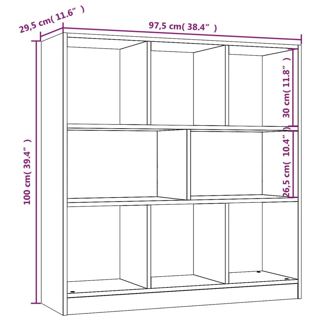 Libreria Rovere Marrone 97,5x29,5x100 cm in Legno Multistrato | homemem39