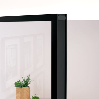 Porta Interna Nera 83x201,5cm Vetro Temperato Alluminio Sottile - homemem39