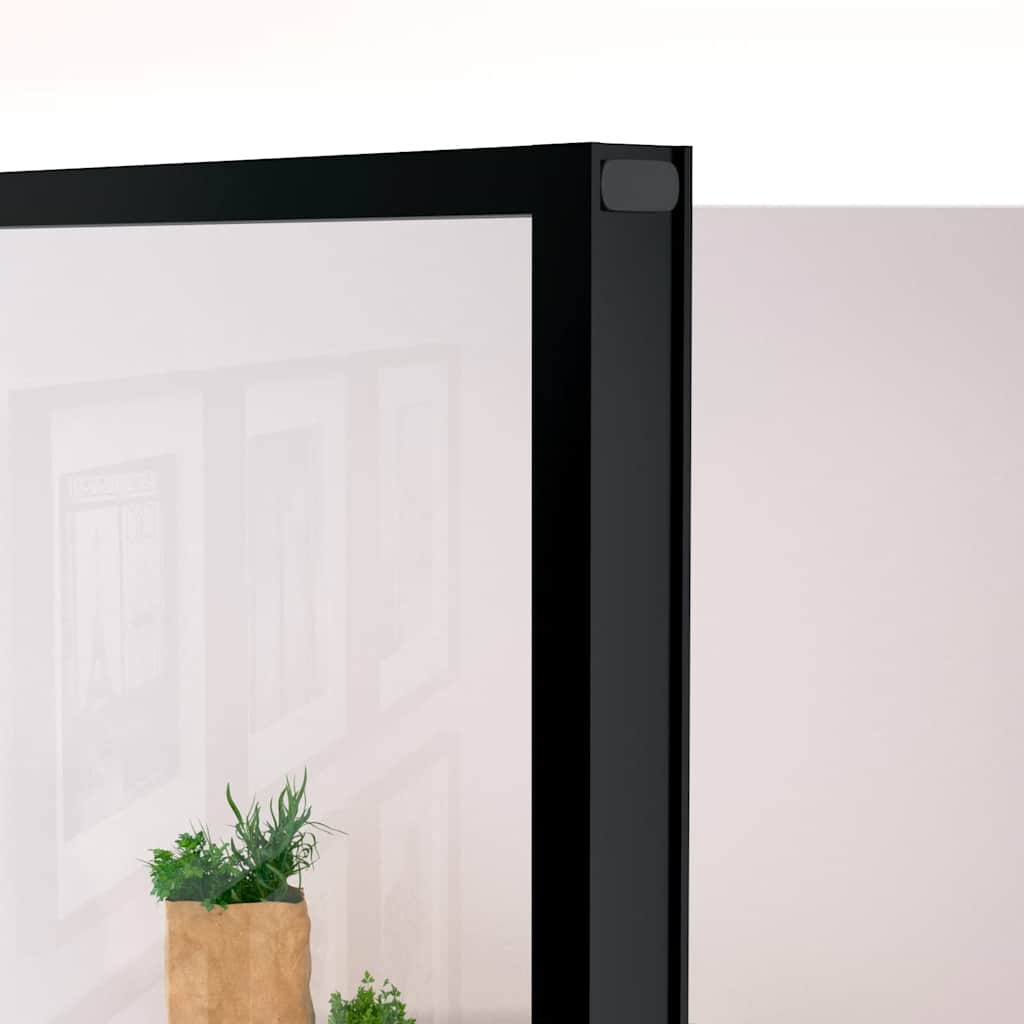 Porta Interna Nera 93x201,5cm Vetro Temperato Alluminio Sottile | homemem39