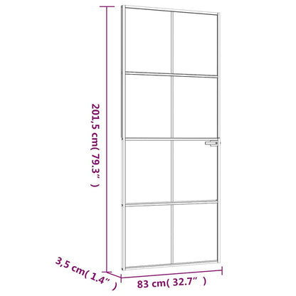 Porta Interna Nera 83x201,5cm Vetro Temperato Alluminio Sottile | homemem39