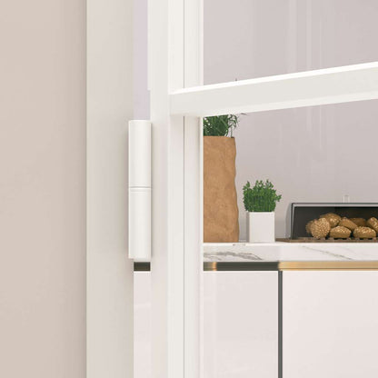 Porta Interna Bianca 76x201,5 cm Vetro Temperato Alluminio Slim | homemem39