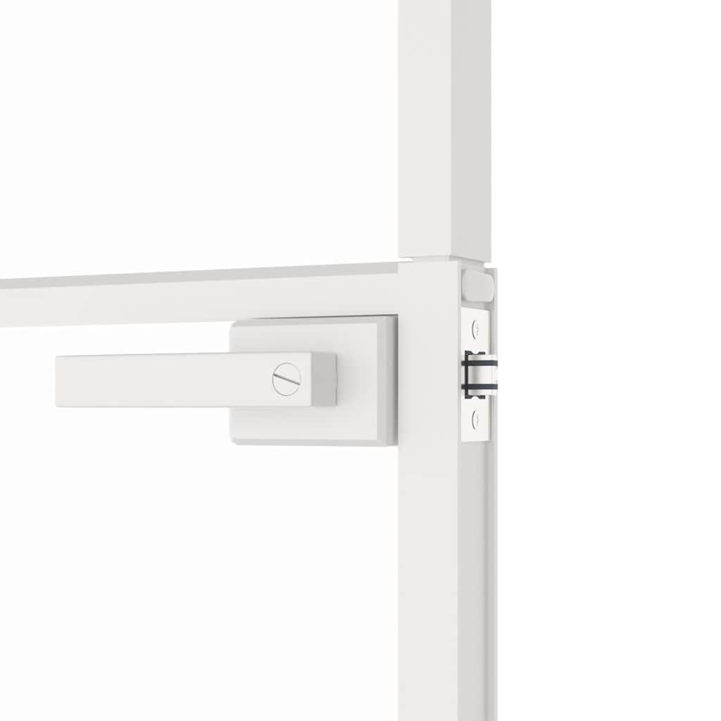 Porta Interna Bianca 83x201,5 cm Vetro Temperato Alluminio Slim | homemem39