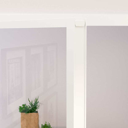 Porta Interna Bianca 93x201,5 cm Vetro Temperato Alluminio Slim | homemem39