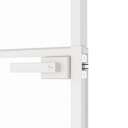 Porta Interna Bianca 93x201,5 cm Vetro Temperato Alluminio Slim | homemem39