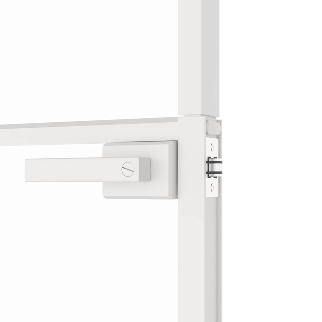 Porta Interna Bianca 76x201,5 cm Vetro Temperato Alluminio Slim | homemem39