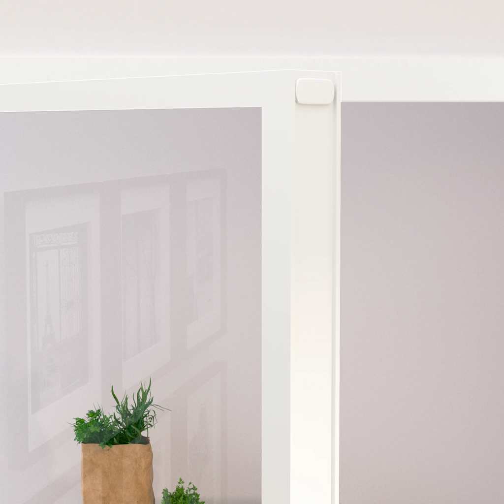 Porta Interna Bianca 83x201,5 cm Vetro Temperato Alluminio Slim | homemem39