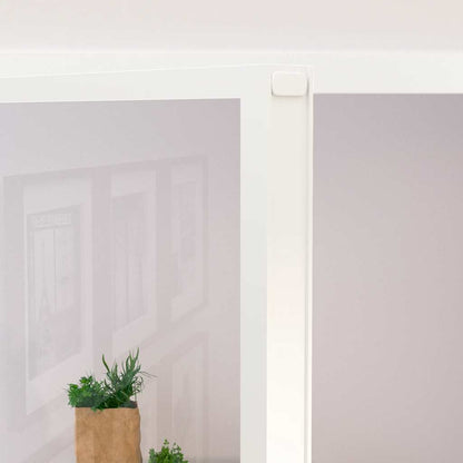 Porta Interna Bianca 83x201,5 cm Vetro Temperato Alluminio Slim | homemem39