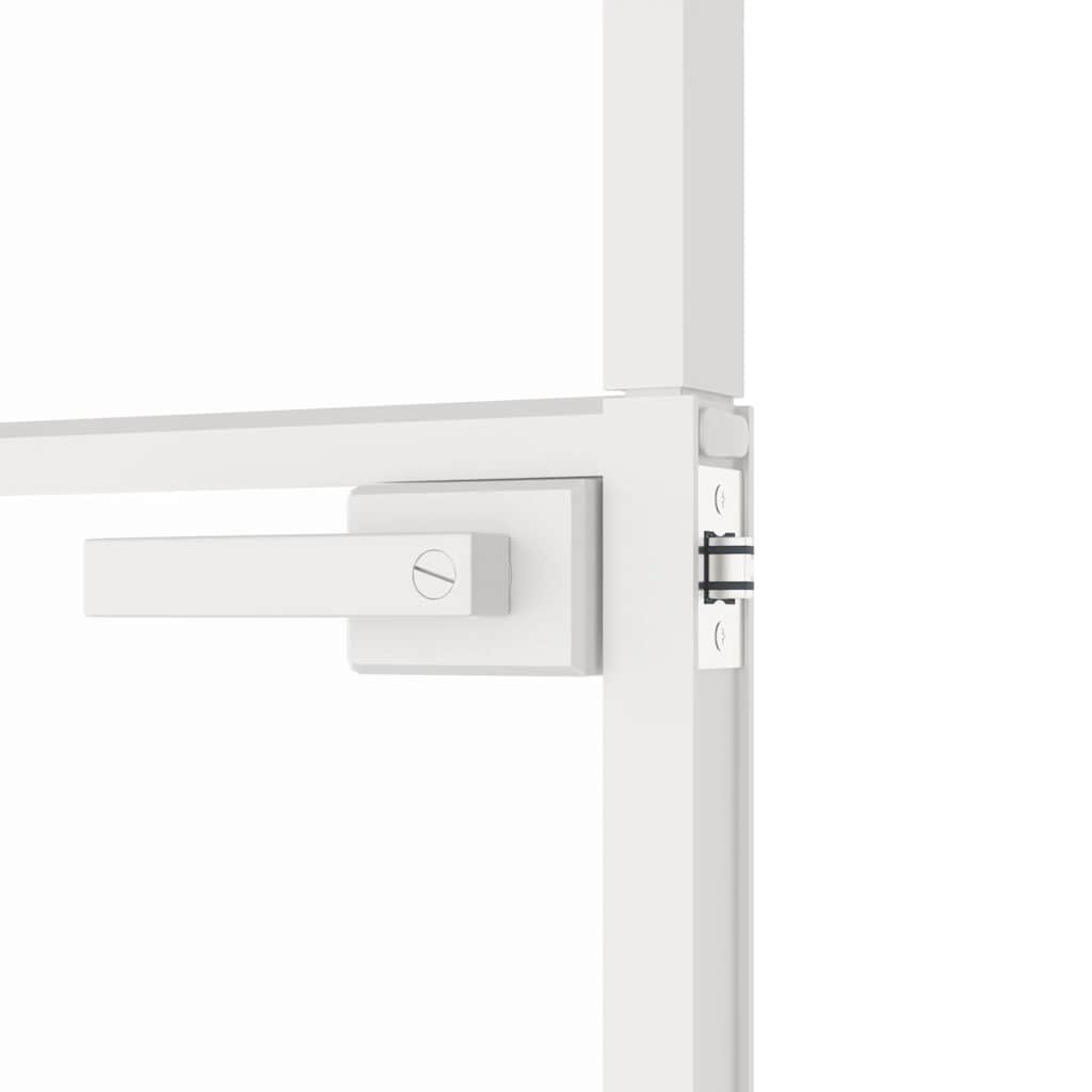 Porta Interna Bianca 83x201,5 cm Vetro Temperato Alluminio Slim | homemem39