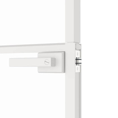 Porta Interna Bianca 83x201,5 cm Vetro Temperato Alluminio Slim | homemem39