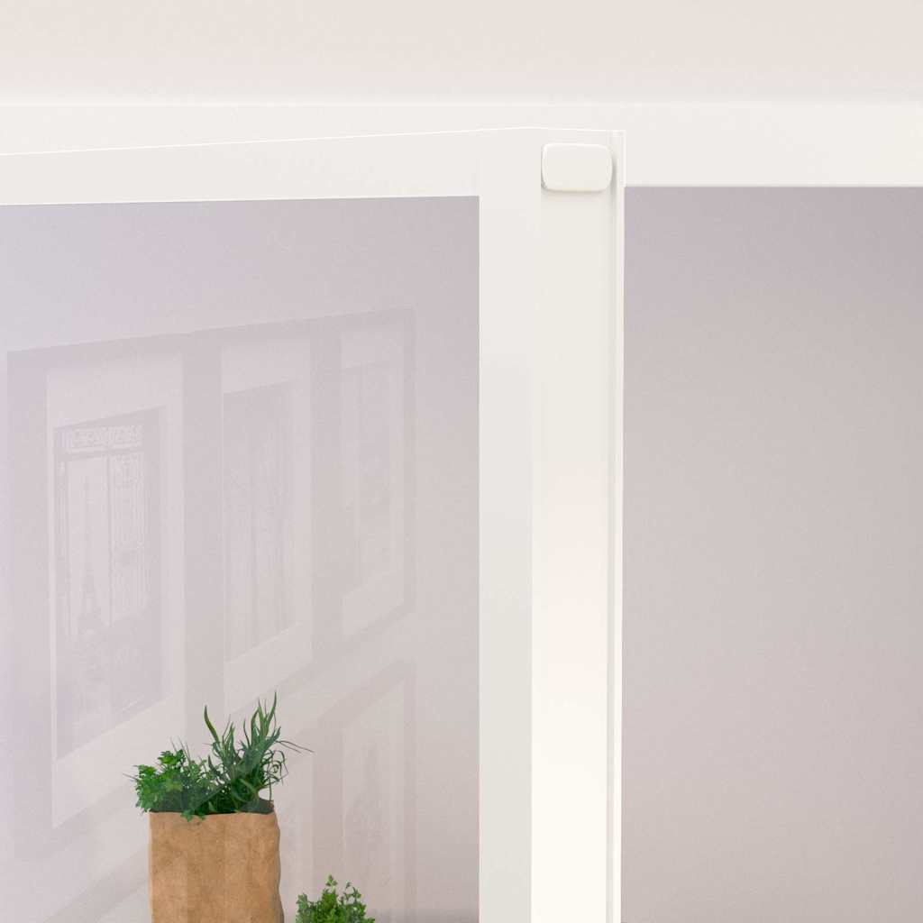 Porta Interna Bianca 93x201,5cm Vetro Temperato Alluminio Slim | homemem39