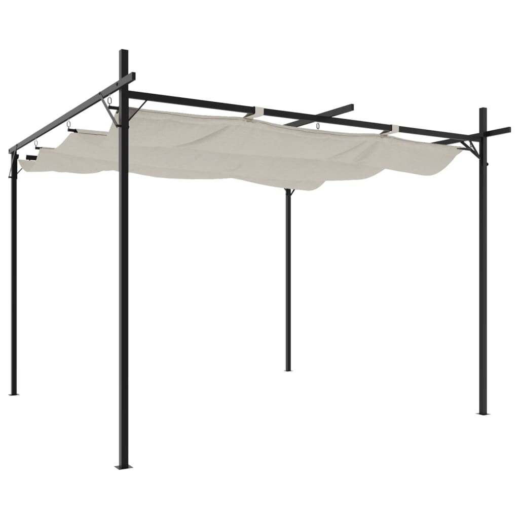 Pergola con Tetto Retrattile Crema 295x292x230 cm | homemem39