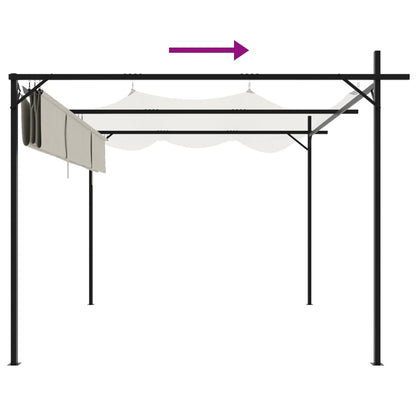 Pergola con Tetto Retrattile Crema 295x292x230 cm | homemem39