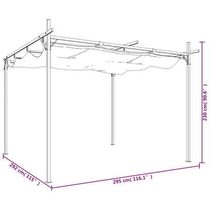 Pergola con Tetto Retrattile Tortora 295x292x230 cm | homemem39