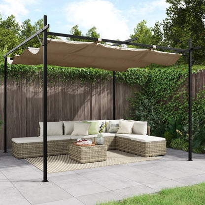 Pergola con Tetto Retrattile Tortora 295x292x230 cm | homemem39