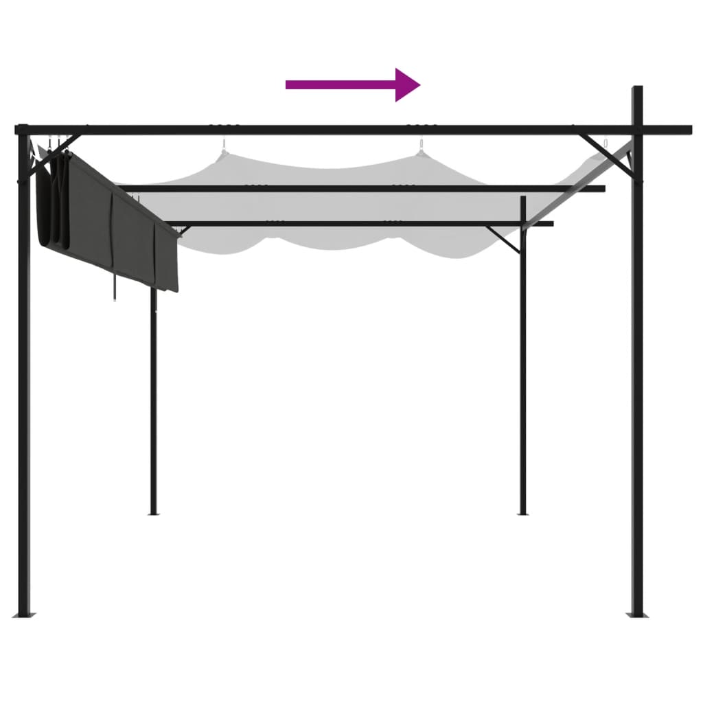 Pergola con Tetto Retrattile Antracite 295x292x230 cm - homemem39