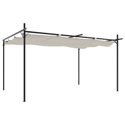 Pergola con Tetto Retrattile Crema 395x292x230 cm | homemem39