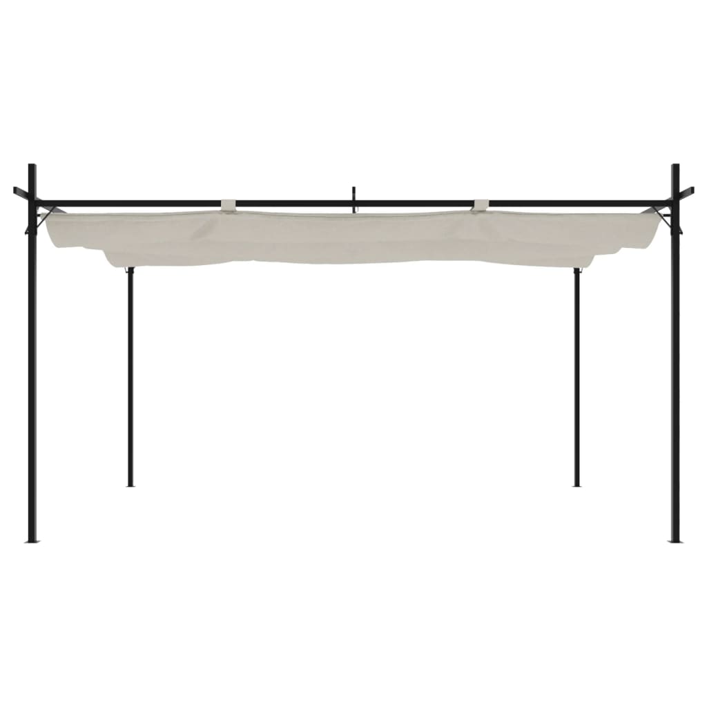 Pergola con Tetto Retrattile Crema 395x292x230 cm | homemem39