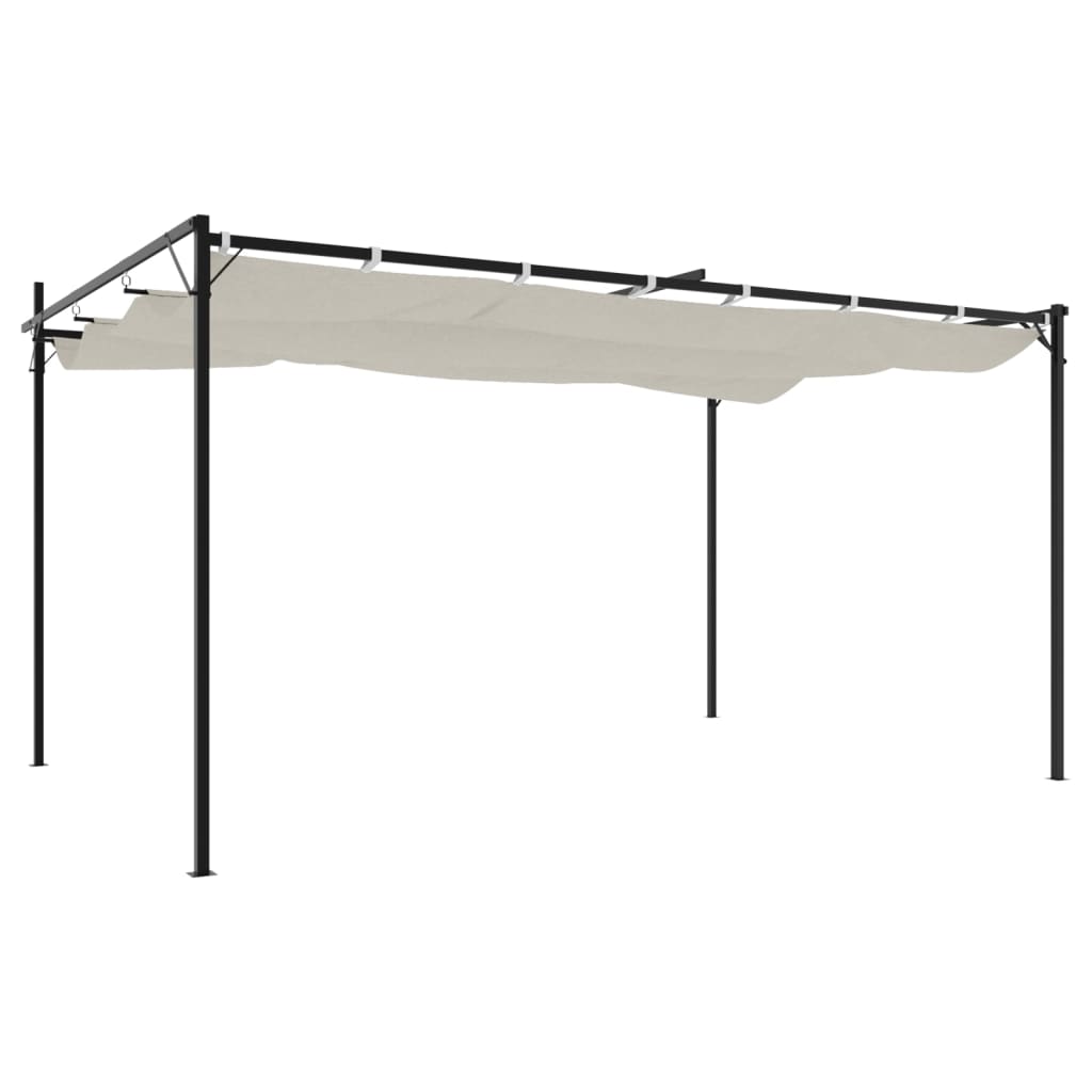 Pergola con Tetto Retrattile Crema 395x292x230 cm | homemem39