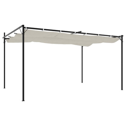 Pergola con Tetto Retrattile Crema 395x292x230 cm | homemem39