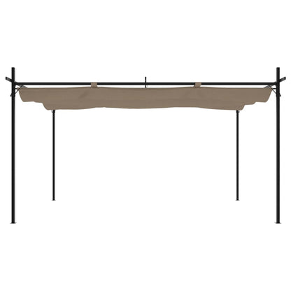 Pergola con Tetto Retrattile Tortora 395x292x230 cm | homemem39