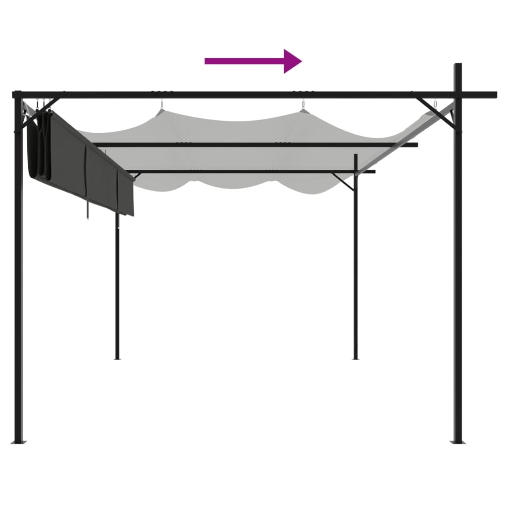 Pergola con Tetto Retrattile Antracite 395x292x230 cm | homemem39