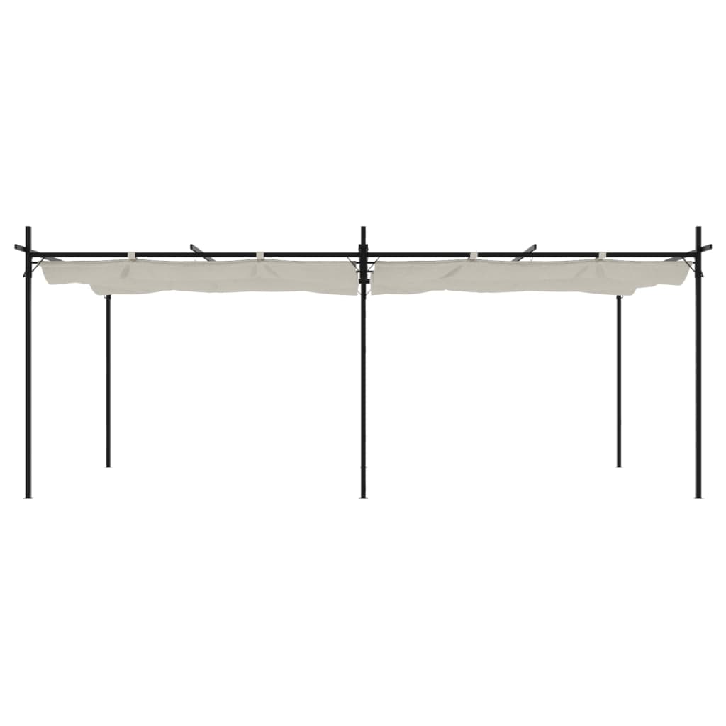 Pergola con Tetto Retrattile Crema 589x292x230 cm | homemem39