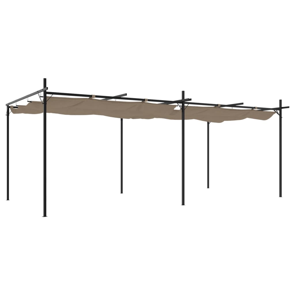 Pergola con Tetto Retrattile Tortora 589x292x230 cm | homemem39