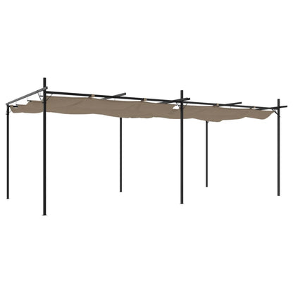 Pergola con Tetto Retrattile Tortora 589x292x230 cm | homemem39
