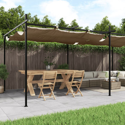 Pergola con Tetto Retrattile Tortora 589x292x230 cm | homemem39