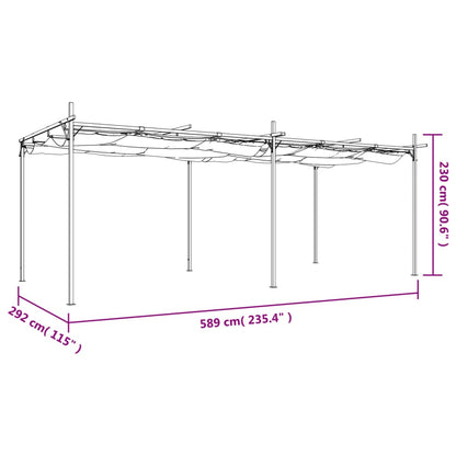 Pergola con Tetto Retrattile Antracite 589x292x230 cm | homemem39