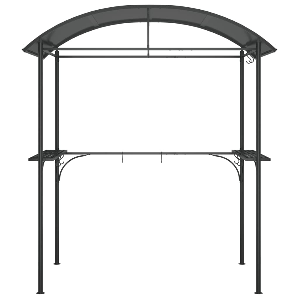 Gazebo Barbecue Ripiani Laterali Antracite 220x115x230 Acciaio | homemem39