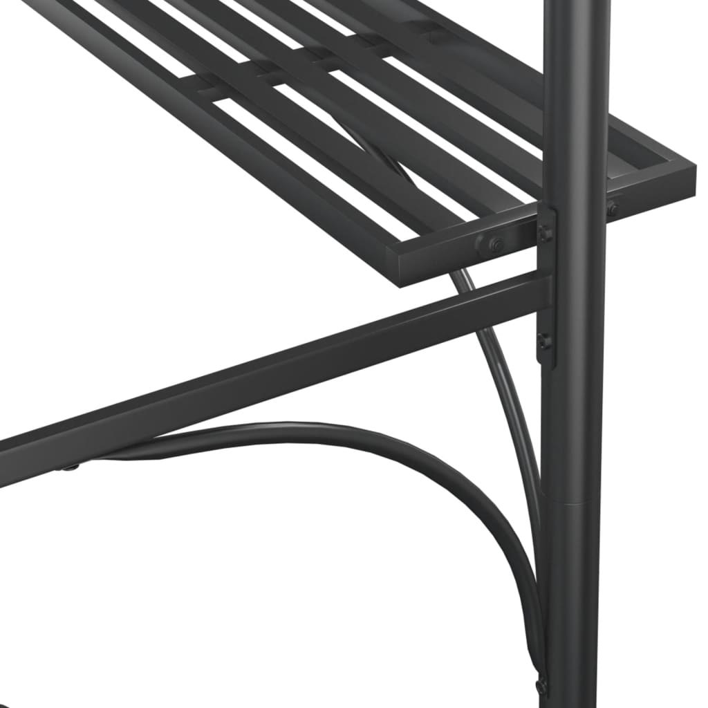 Gazebo Barbecue Ripiani Laterali Antracite 220x115x230 Acciaio | homemem39