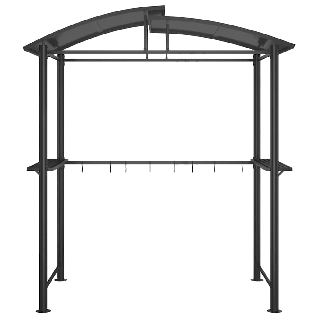 Gazebo Barbecue Ripiani Laterali Antracite 210x114x230 Acciaio | homemem39