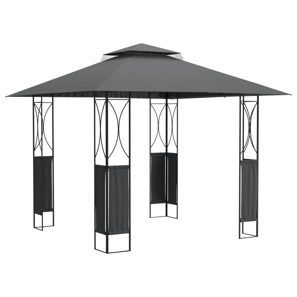 Gazebo con Tetto Antracite 300x300x270 cm Acciaio - homemem39