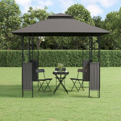 Gazebo con Tetto Antracite 300x300x270 cm Acciaio - homemem39