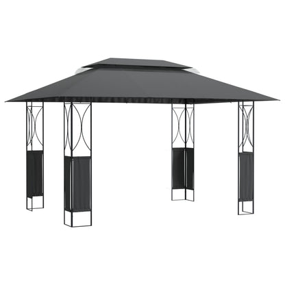 Gazebo con Tetto Antracite 400x300x270 cm Acciaio | homemem39