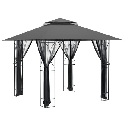 Gazebo con Pareti Laterali Antracite 300x300x270 cm Acciaio | homemem39