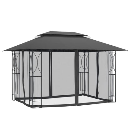 Gazebo con Pareti Laterali Antracite 400x300x270 cm Acciaio | homemem39