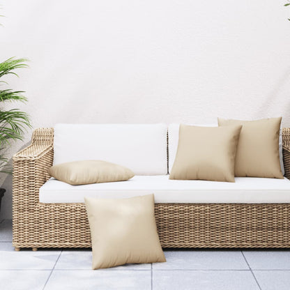 Cuscini per Divano 4 pz Beige 40x40 cm in Tessuto | homemem39