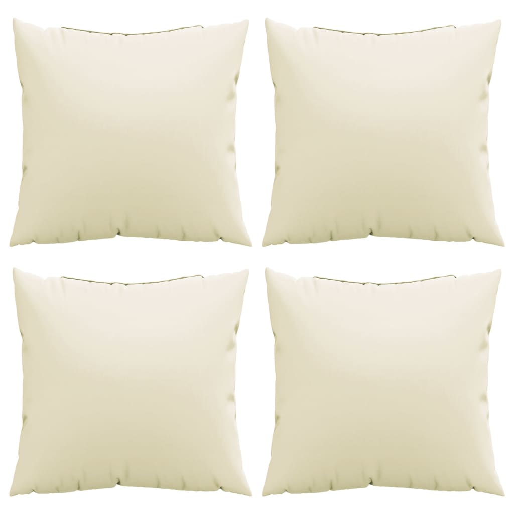 Cuscini per Divano 4 pz Crema 50x50 cm in Tessuto | homemem39