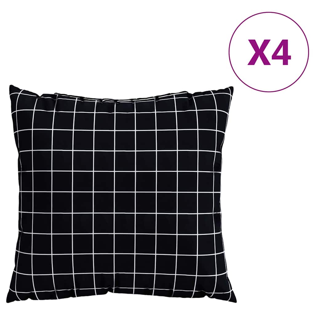Cuscini Scatter a scacchi 4 pcs Quadro Nero 50 x 50 cm | homemem39