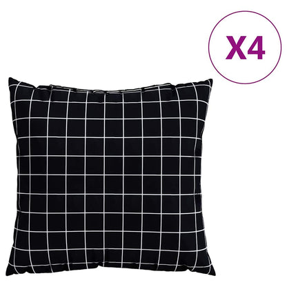 Cuscini Scatter a scacchi 4 pcs Quadro Nero 50 x 50 cm | homemem39