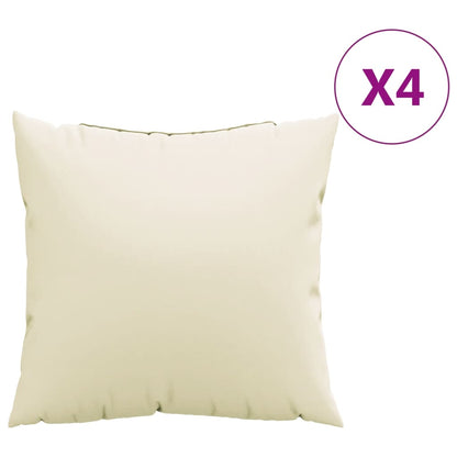 Cuscini per Divano 4 pz Crema 60x60 cm in Tessuto