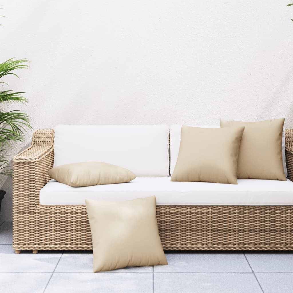 Cuscini per Divano 4 pz Beige 60x60 cm in Tessuto | homemem39