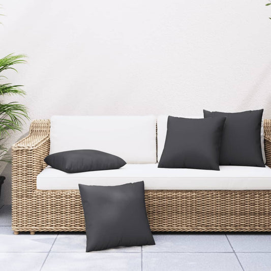 Cuscini per Divano 4 pz Neri 60x60 cm in Tessuto | homemem39