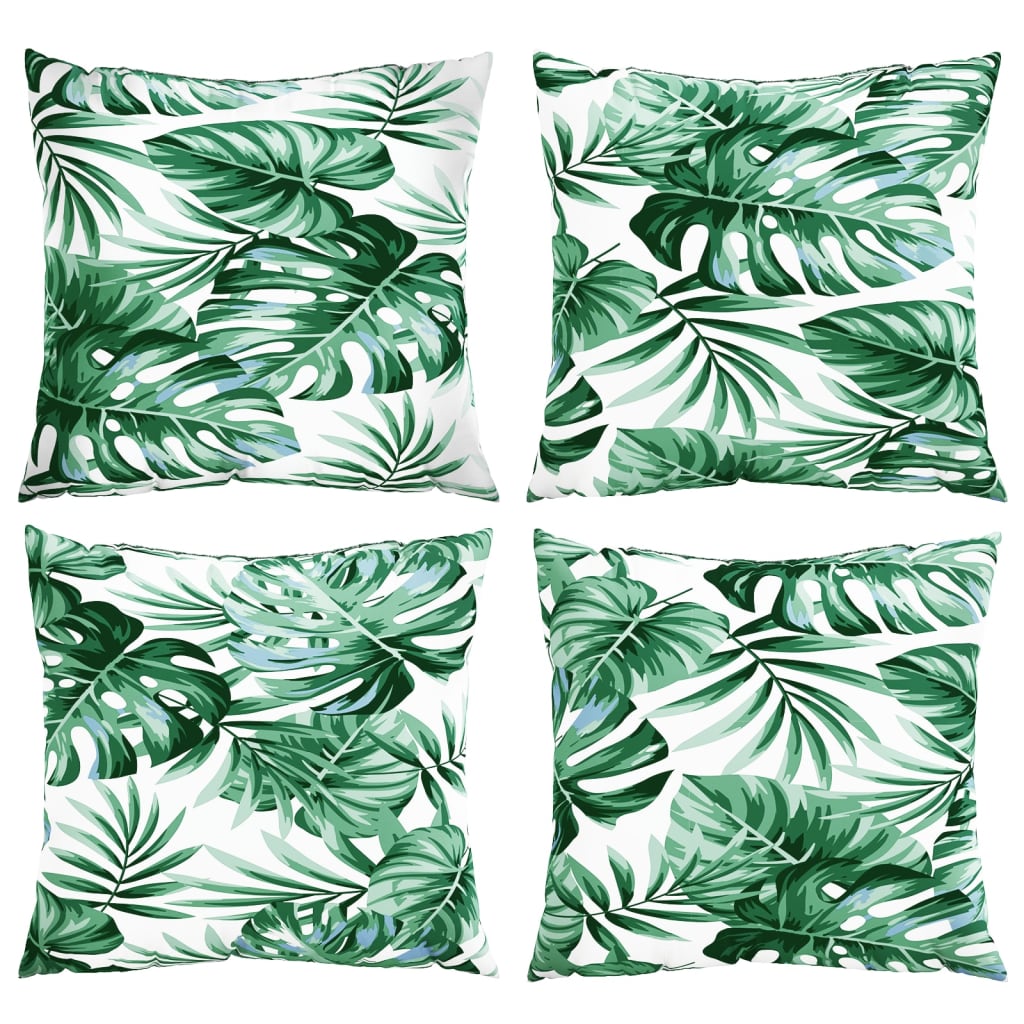 Cuscini per Divano 4 pz Motivo a Foglie 60x60 cm in Tessuto | homemem39