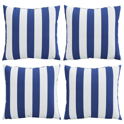 Cuscini Decorativi 4pz Strisce Blu e Bianco 60x60 cm Tessuto | homemem39