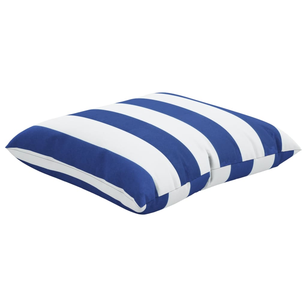 Cuscini Decorativi 4pz Strisce Blu e Bianco 60x60 cm Tessuto | homemem39