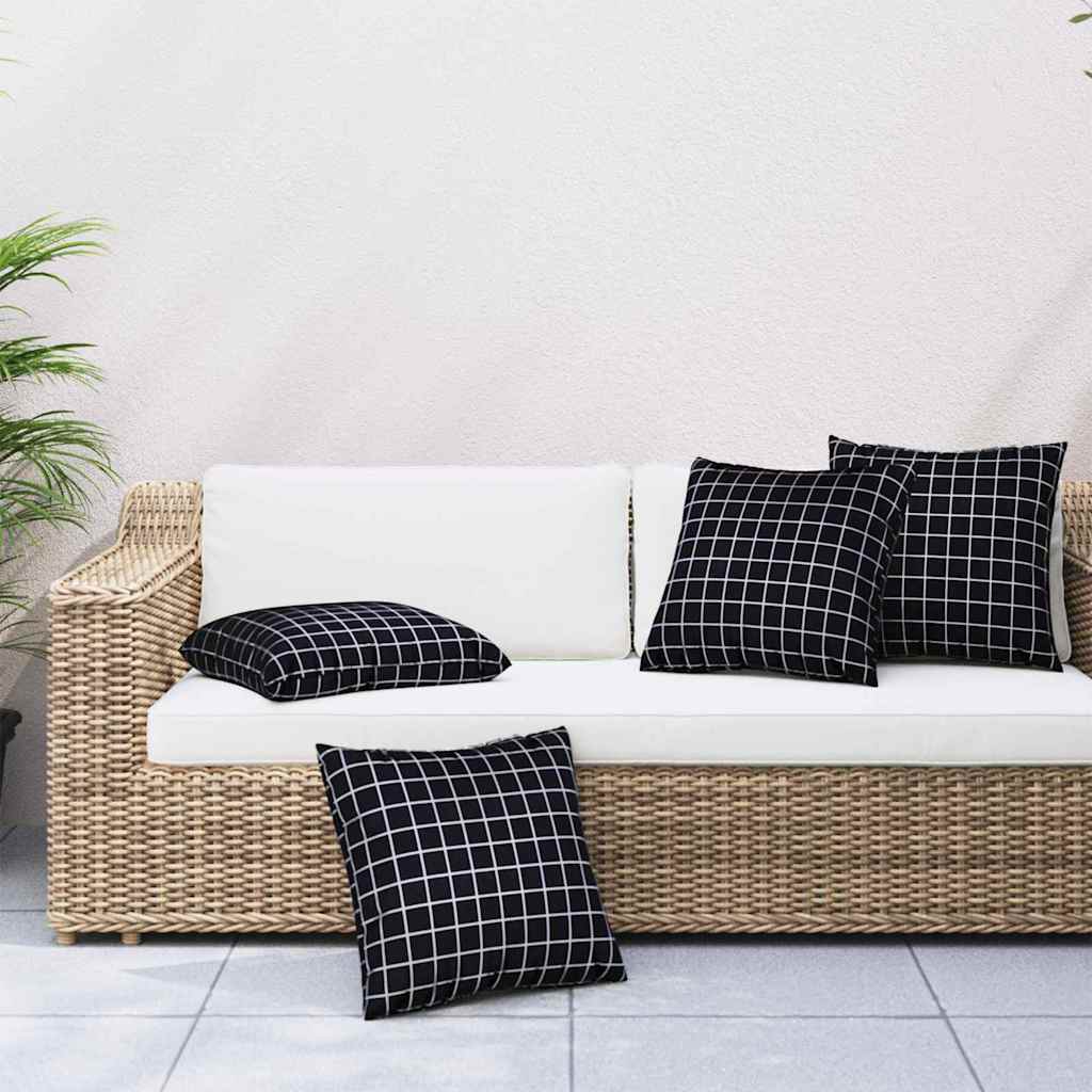 Cuscini Scatter a scacchi 4 pcs Quadro Nero 60 x 60 cm | homemem39